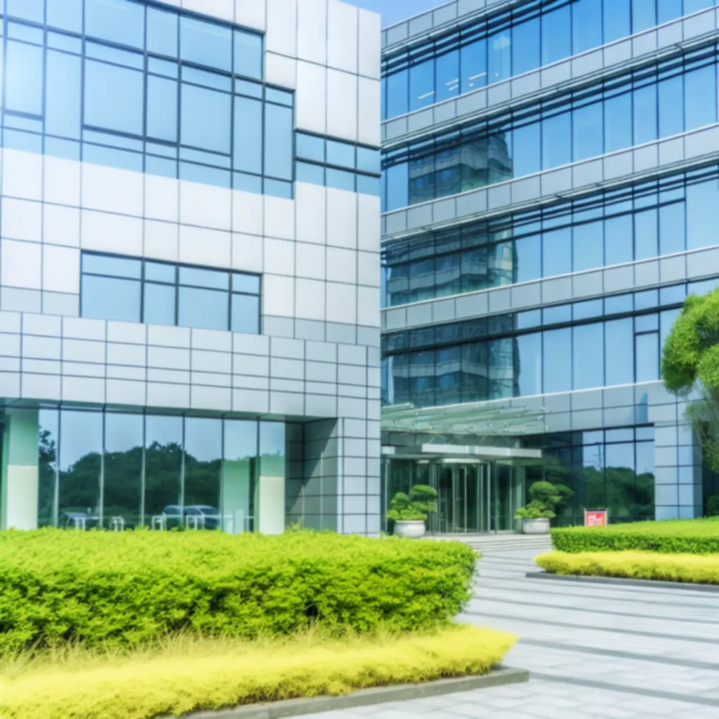 Modern vállalati épület, amely az Automatservicee stabil, professzionális hátterét jelképezi