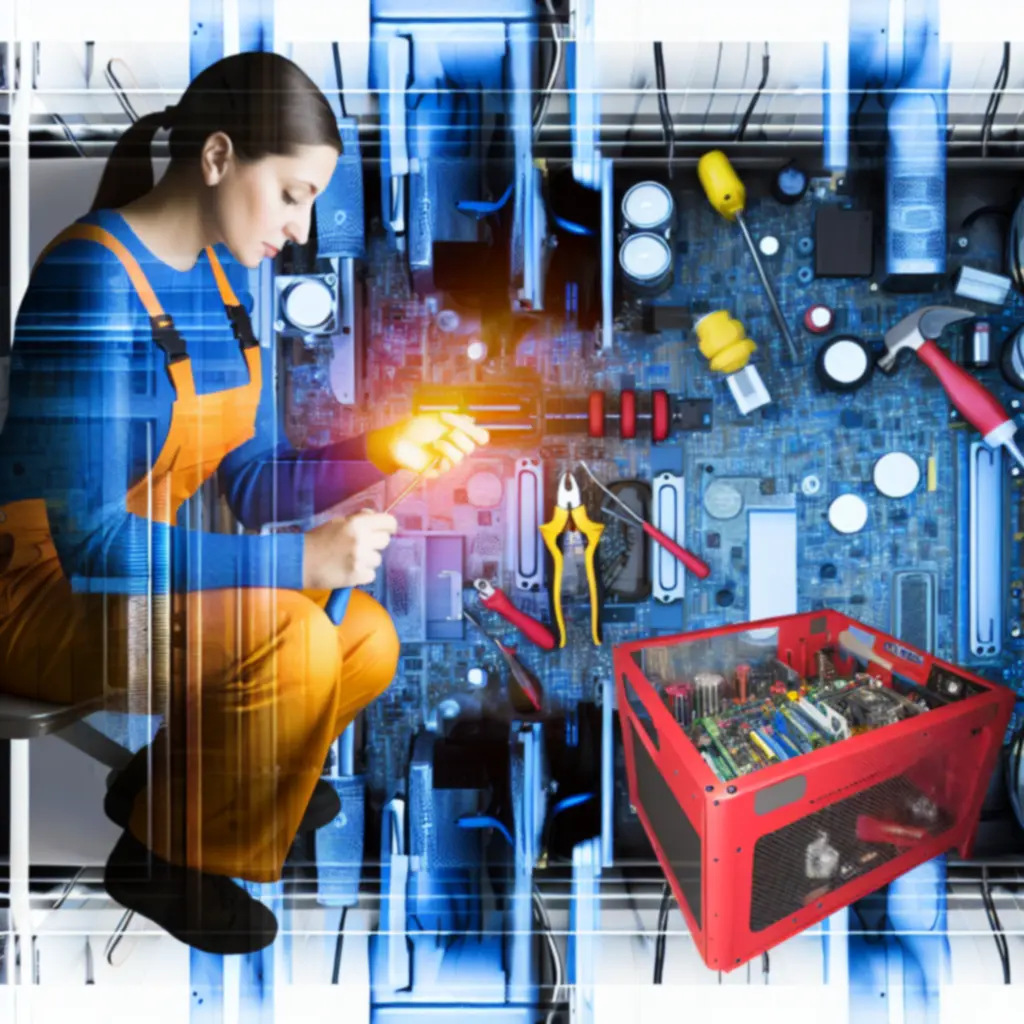 Technikus javít egy meghibásodott játékgépet